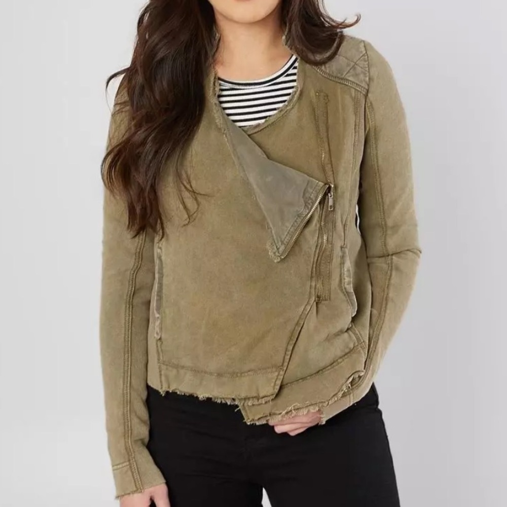 Free People Shrunken Moto Jacket #0008 - Picture 3 of 10
